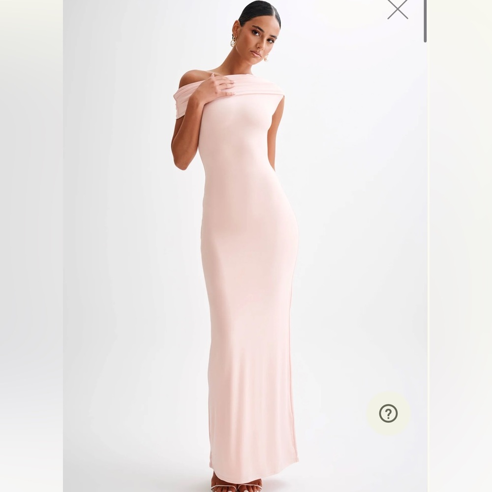 Meshki Blush Pink Off-Shoulder Maxi Dress